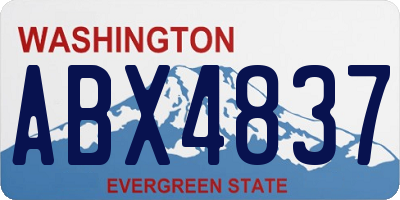 WA license plate ABX4837