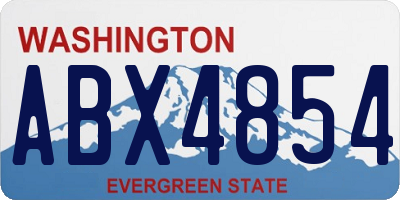 WA license plate ABX4854