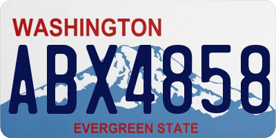 WA license plate ABX4858