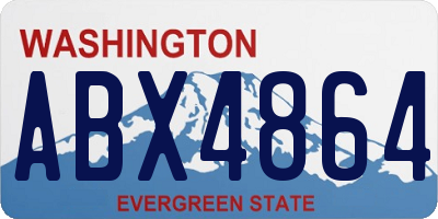 WA license plate ABX4864