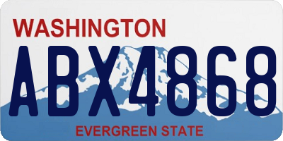 WA license plate ABX4868