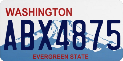 WA license plate ABX4875
