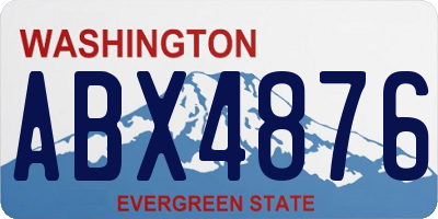 WA license plate ABX4876