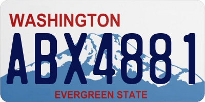 WA license plate ABX4881