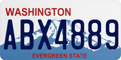 WA license plate ABX4889
