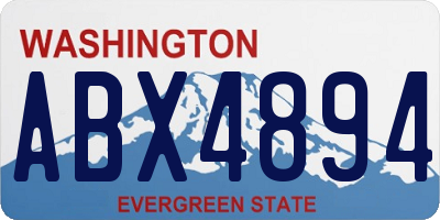 WA license plate ABX4894