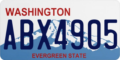 WA license plate ABX4905