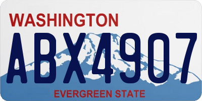 WA license plate ABX4907