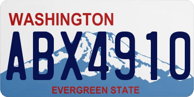 WA license plate ABX4910