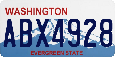 WA license plate ABX4928