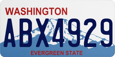 WA license plate ABX4929