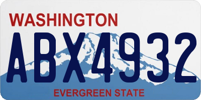 WA license plate ABX4932