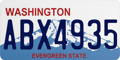 WA license plate ABX4935