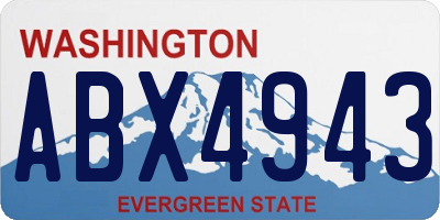 WA license plate ABX4943