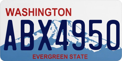WA license plate ABX4950