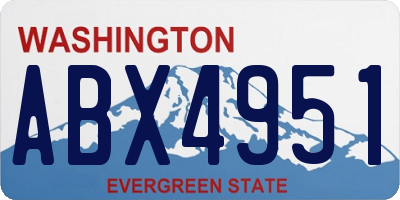 WA license plate ABX4951