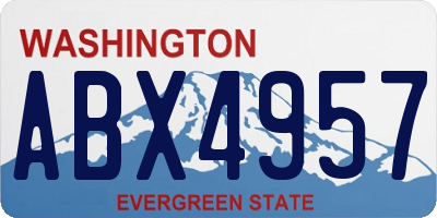 WA license plate ABX4957