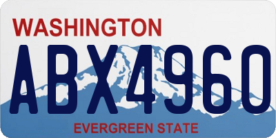 WA license plate ABX4960