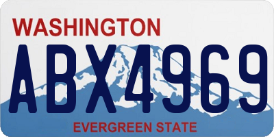 WA license plate ABX4969