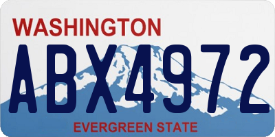 WA license plate ABX4972