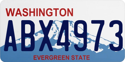 WA license plate ABX4973
