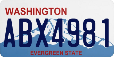 WA license plate ABX4981
