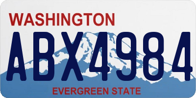 WA license plate ABX4984