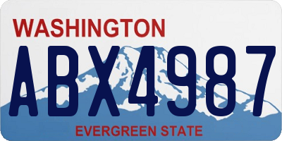 WA license plate ABX4987