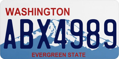 WA license plate ABX4989