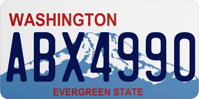 WA license plate ABX4990