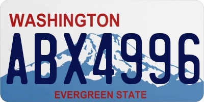 WA license plate ABX4996
