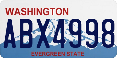 WA license plate ABX4998
