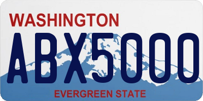 WA license plate ABX5000