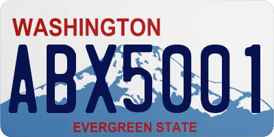 WA license plate ABX5001