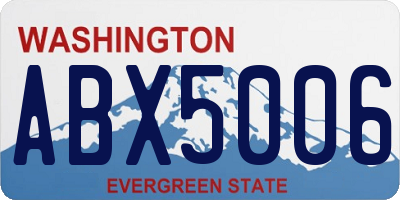 WA license plate ABX5006