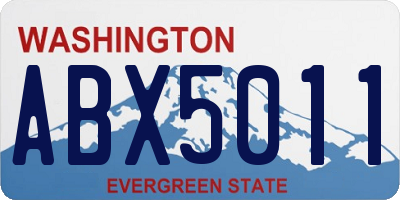 WA license plate ABX5011