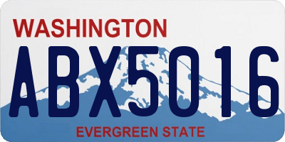 WA license plate ABX5016