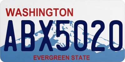 WA license plate ABX5020