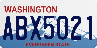 WA license plate ABX5021