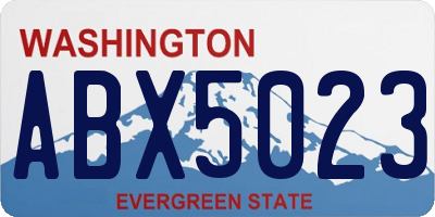 WA license plate ABX5023