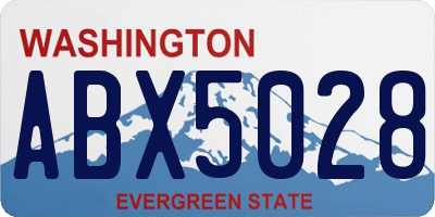 WA license plate ABX5028