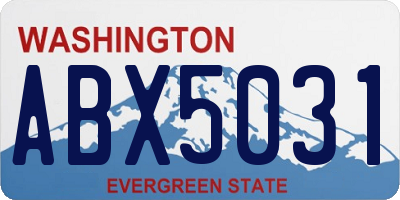 WA license plate ABX5031