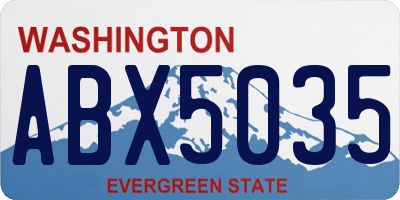 WA license plate ABX5035