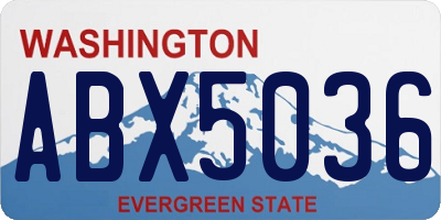 WA license plate ABX5036
