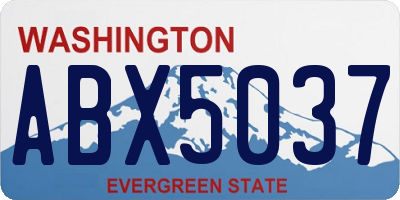 WA license plate ABX5037