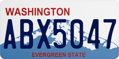 WA license plate ABX5047