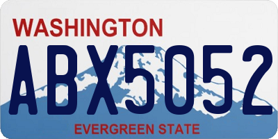 WA license plate ABX5052