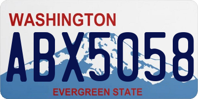 WA license plate ABX5058
