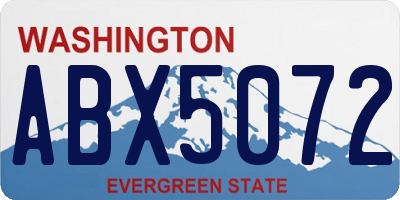 WA license plate ABX5072