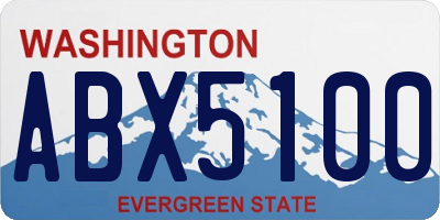 WA license plate ABX5100